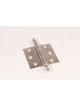scharnier sierknop maat 63mm in Blinkend nikkel ijzer.
