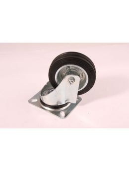 wiel maat 128mm in Wit verzinkt met zwart.