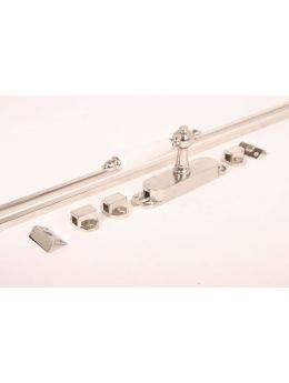 Krukespagnolet kruk 740 met stangen maat 2400mm in Blinkend nikkel met wit porselein.