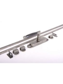 Krukespagnolet Links Tonmodel met stangen maat 2400mm in Zilver antiek met zwart ebbenhout.