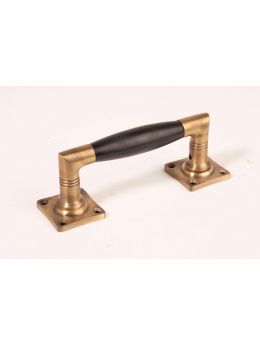 Greep tonmodel kort maat 150mm in Brons antiek met zwart ebbenhout.