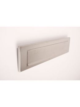Brievenbus tochtklep rechte hoeken maat 340mm in Massief RVS.