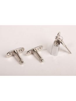 cilinderslot voor uitzetijzer maat 26mm in Blinkend nikkel.