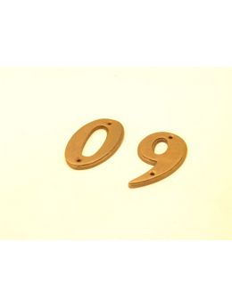 cijfer maat 70mm in Brons antiek.