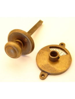 wc sluiting met ronde knop 529 en ronde rozet 747 maat 60mm in Mat Nikkel.
