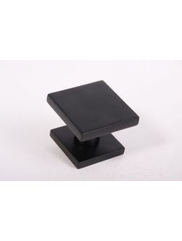 voordeurknop vierkant maat 64mm in Zwart op massief messing.