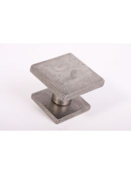 voordeurknop vierkant maat 64mm in Zilver antiek.
