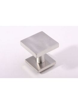 voordeurknop vierkant maat 64mm in Massief RVS.