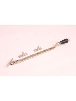 raamuitzetter maat 285mm in Geborsteld nikkel met zwart ebbenhout.