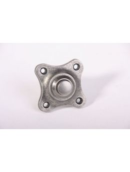 beldrukker met rozet 813 maat 33mm in Zilver antiek.