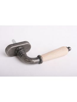 Draai kiep systeem met kruk 742 maat 135mm in Zilver antiek.