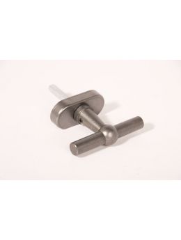 Draai kiep systeem met kruk 830 T maat 100mm in Zilver antiek.