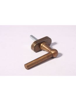 Draai kiep systeem met kruk 831 L maat 100mm in Brons antiek.