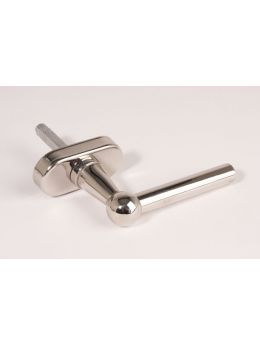 Draai kiep systeem met kruk 831 L maat 100mm in Blinkend nikkel.