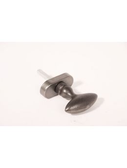 Raamkruk Ovale knop 929 draai-kiep maat 78mm in Grijs lak (tinkleur).